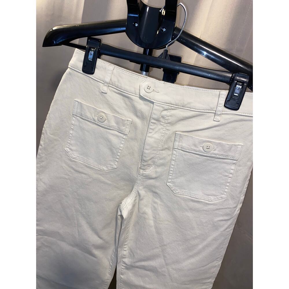 LOFT High Rise Wide Leg Crop Jeans Ivory Cream Denim Size 26 NWT - Picture 4 of 9